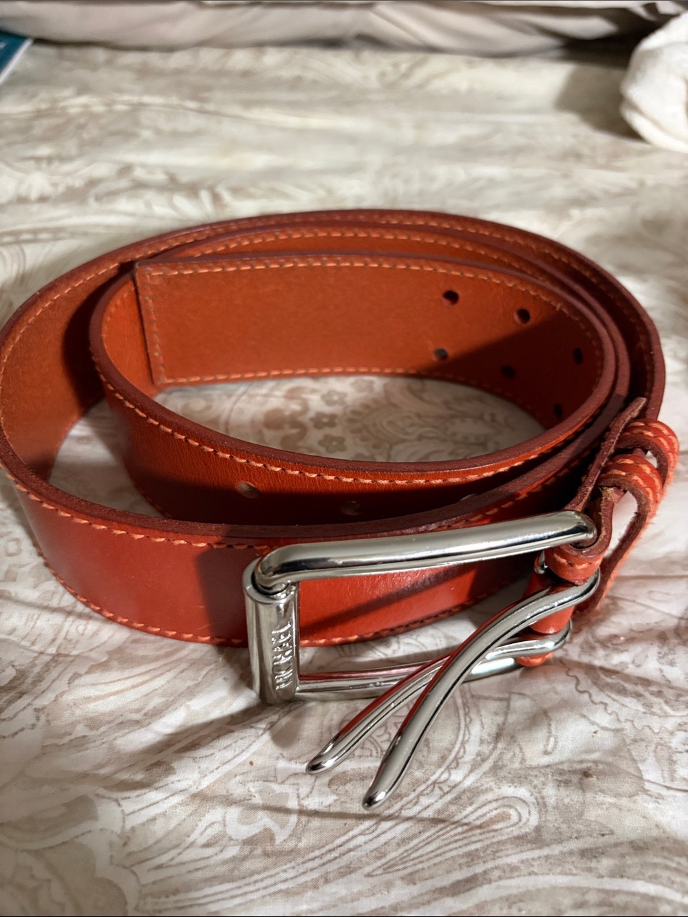 Women’s Leather Casual Belt in Burnt Orange